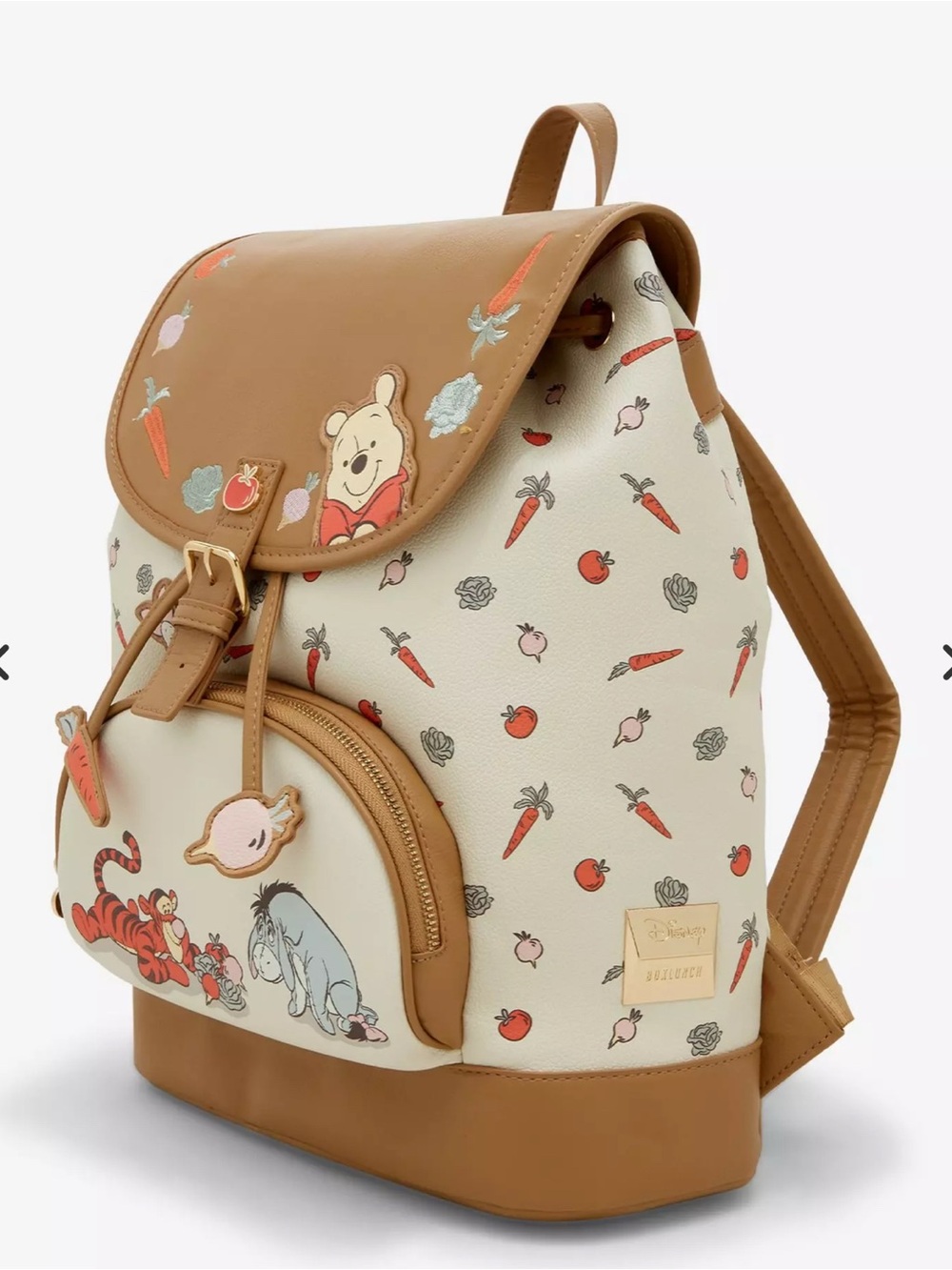 NWT Disney BoxedLunch Winnie The Pooh Veggies Allover Print Mini Backpack - Picture 2 of 13